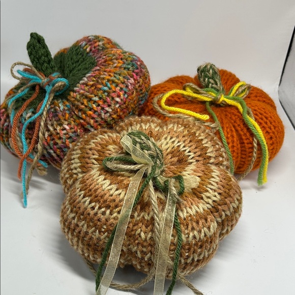 Other - Handmade Knitted Pumpkin Decor Set